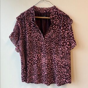 J. Crew XL Stylish Pink and Brown Women's Top